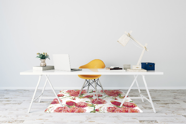Tapis pour chaise de bureau Oiseaux rouges