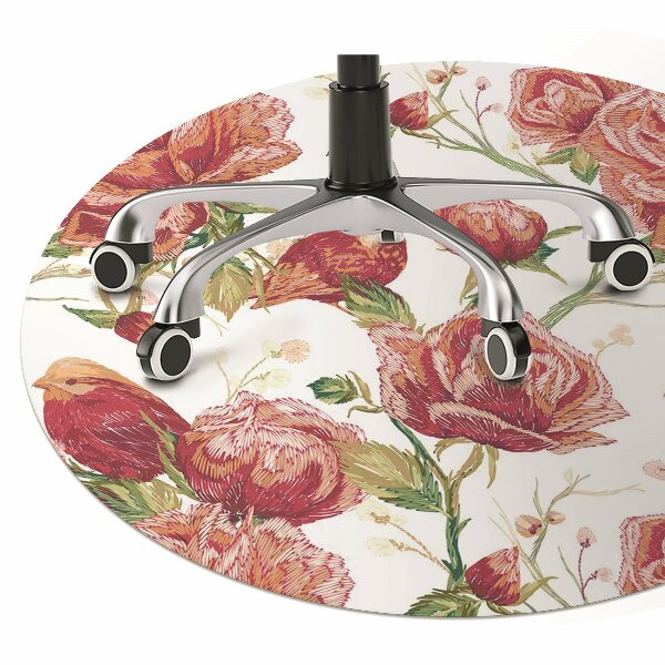 Tapis pour chaise de bureau Oiseaux rouges