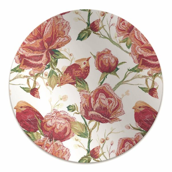 Tapis pour chaise de bureau Oiseaux rouges