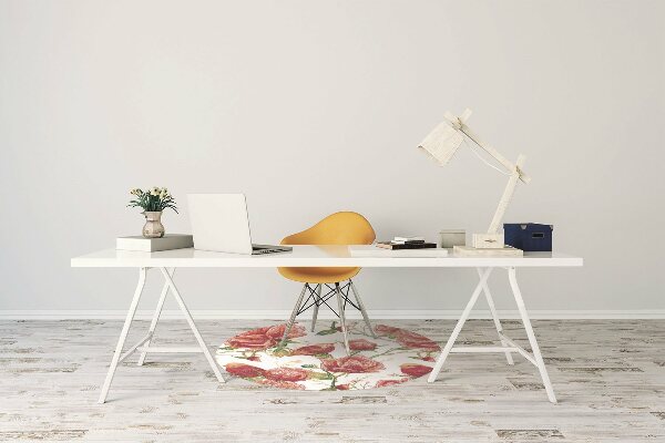 Tapis pour chaise de bureau Oiseaux rouges