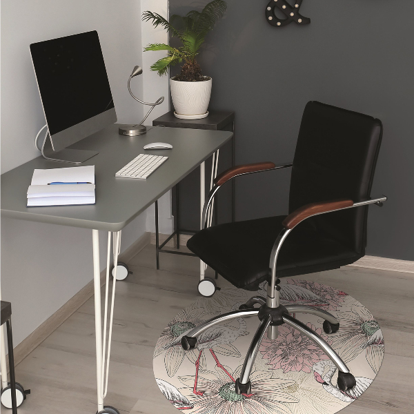 Tapis pour chaise de bureau Flamant rose
