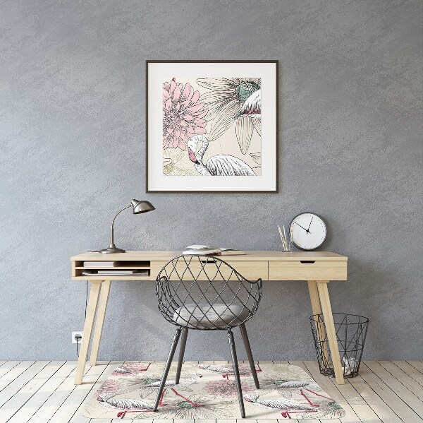 Tapis pour chaise de bureau Flamant rose