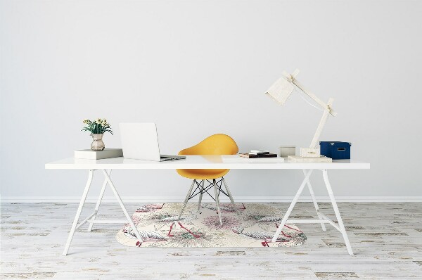 Tapis pour chaise de bureau Flamant rose