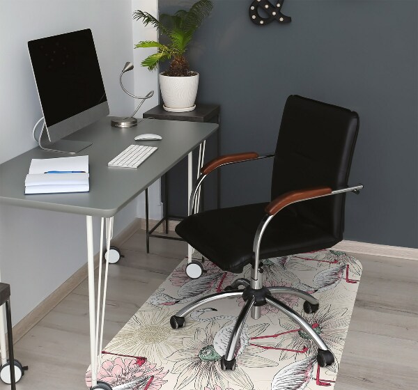 Tapis pour chaise de bureau Flamant rose