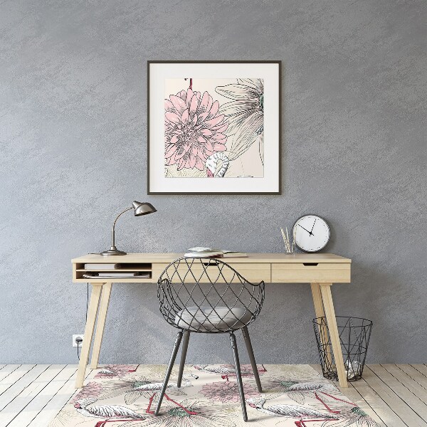 Tapis pour chaise de bureau Flamant rose
