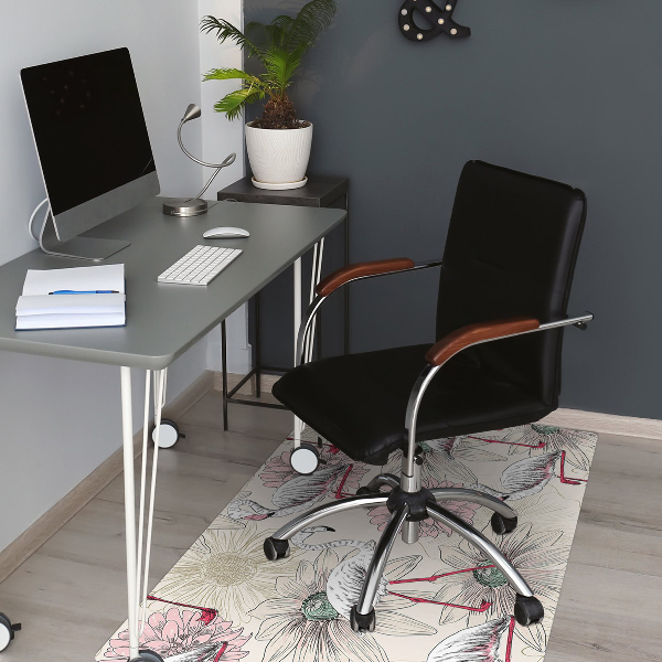 Tapis pour chaise de bureau Flamant rose