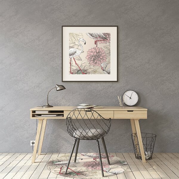 Tapis pour chaise de bureau Flamant rose