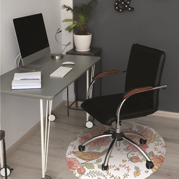 Tapis pour chaise de bureau Ornement d'oiseaux