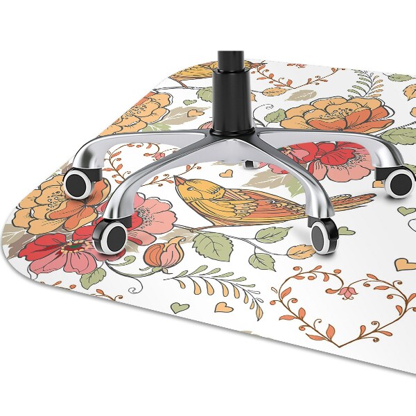 Tapis pour chaise de bureau Ornement d'oiseaux