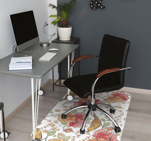 Tapis pour chaise de bureau Ornement d'oiseaux