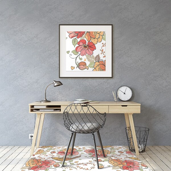 Tapis pour chaise de bureau Ornement d'oiseaux