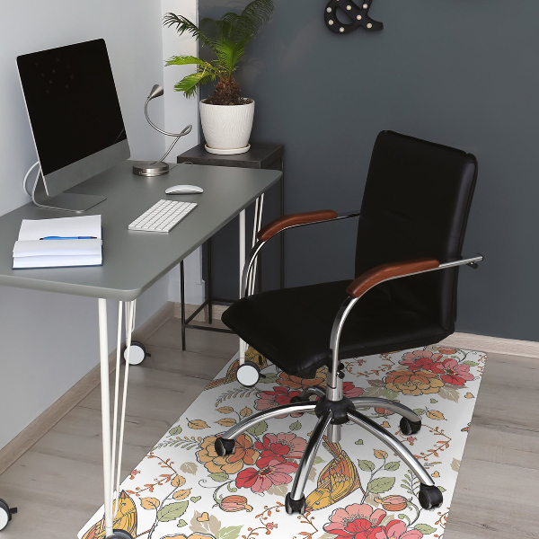Tapis pour chaise de bureau Ornement d'oiseaux
