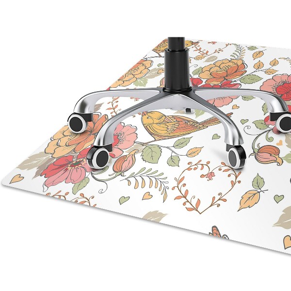 Tapis pour chaise de bureau Ornement d'oiseaux