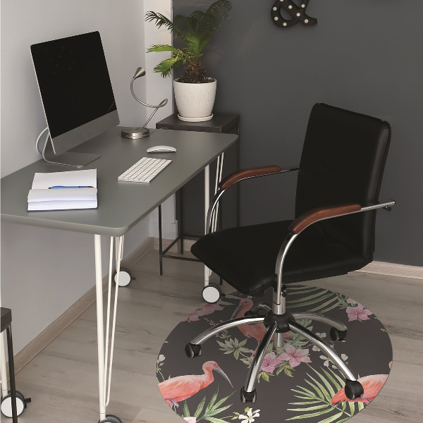 Tapis pour chaise de bureau Flamant noir