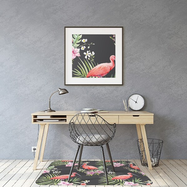 Tapis pour chaise de bureau Flamant noir