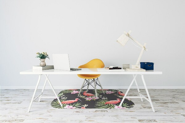 Tapis pour chaise de bureau Flamant noir