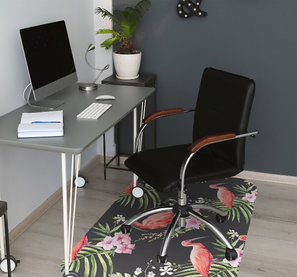 Tapis pour chaise de bureau Flamant noir