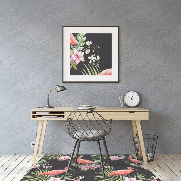 Tapis pour chaise de bureau Flamant noir