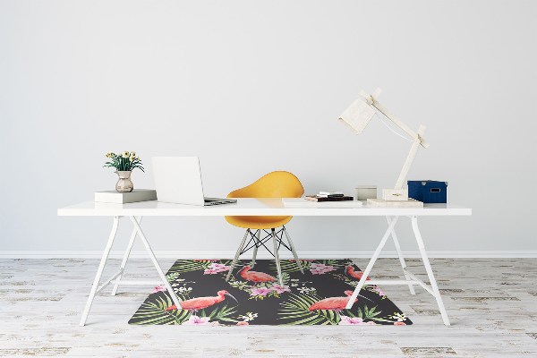 Tapis pour chaise de bureau Flamant noir