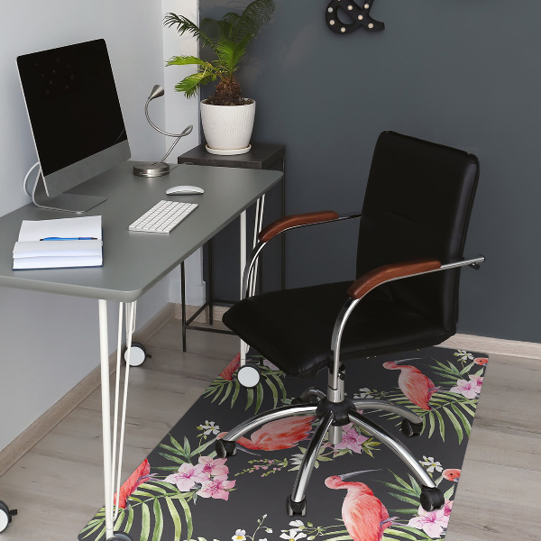 Tapis pour chaise de bureau Flamant noir