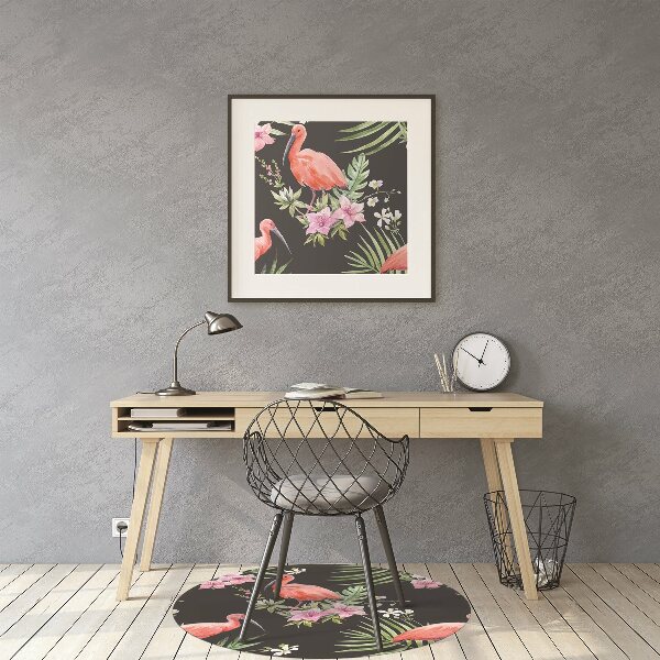 Tapis pour chaise de bureau Flamant noir