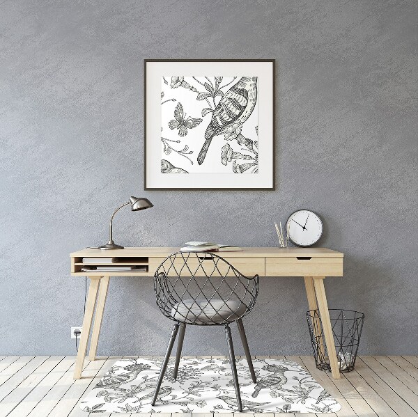 Tapis protège sol Oiseaux dessinés