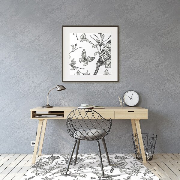 Tapis protège sol Oiseaux dessinés