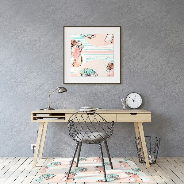 Tapis bureau Perroquets roses