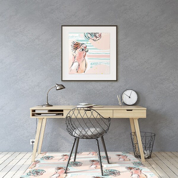 Tapis bureau Perroquets roses