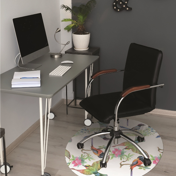 Tapis pour chaise de bureau Oiseaux colorés