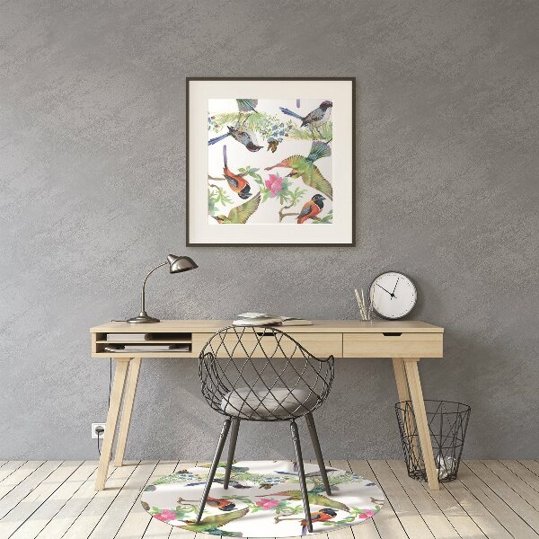 Tapis pour chaise de bureau Oiseaux colorés