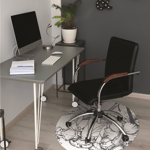 Tapis pour chaise de bureau Oiseaux dessinés