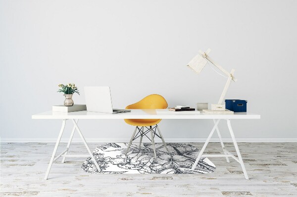 Tapis pour chaise de bureau Oiseaux dessinés