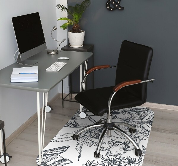Tapis pour chaise de bureau Oiseaux dessinés