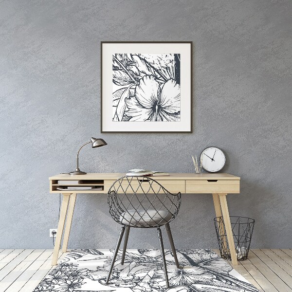 Tapis pour chaise de bureau Oiseaux dessinés