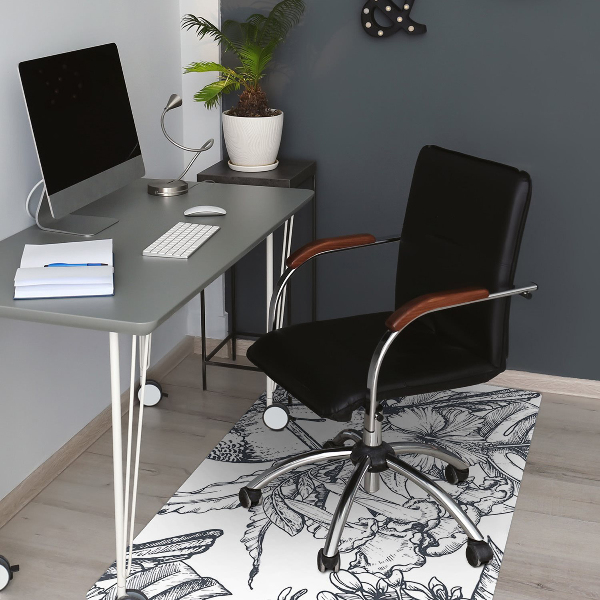 Tapis pour chaise de bureau Oiseaux dessinés