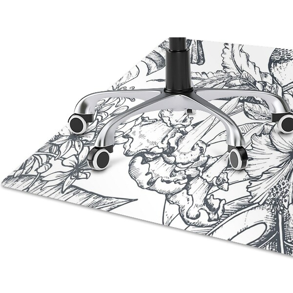 Tapis pour chaise de bureau Oiseaux dessinés