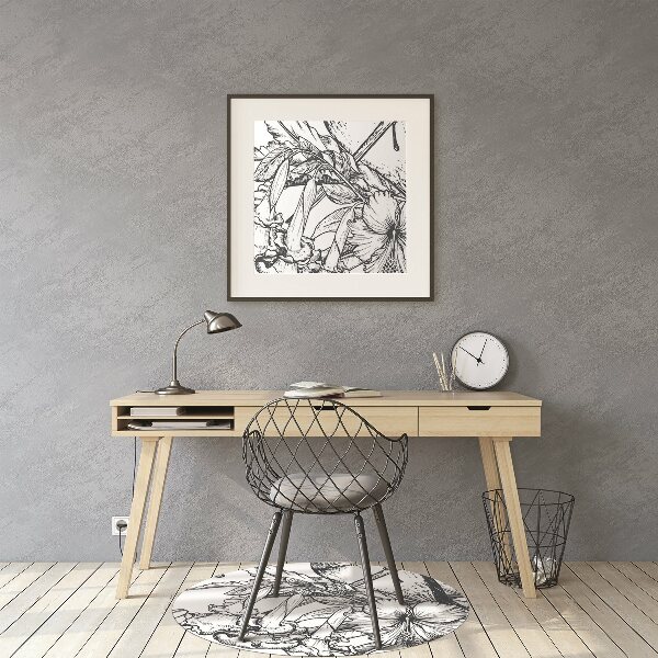 Tapis pour chaise de bureau Oiseaux dessinés