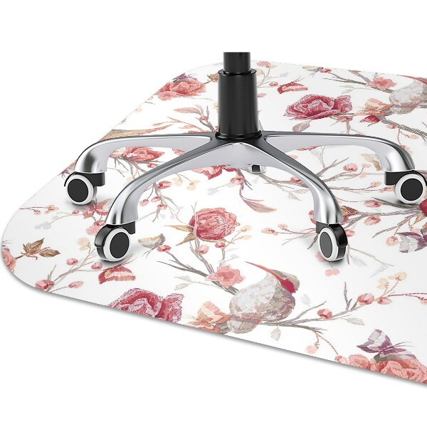 Tapis pour chaise de bureau Oiseaux rouges