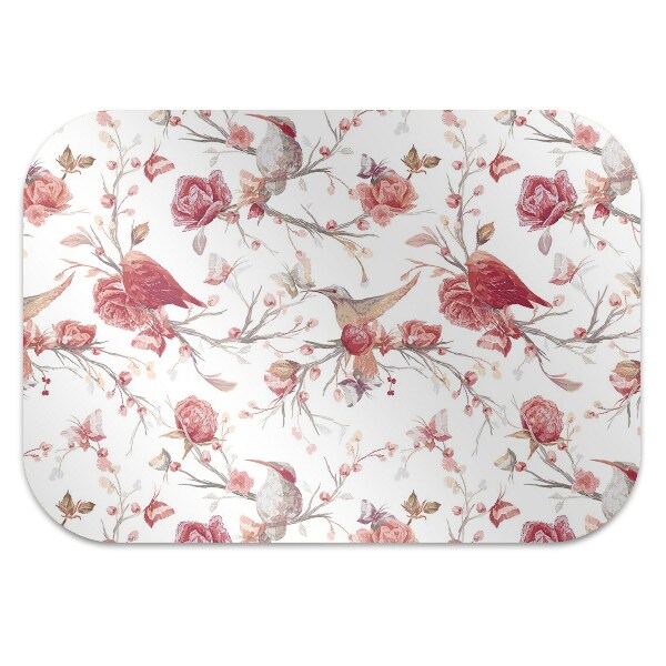 Tapis pour chaise de bureau Oiseaux rouges