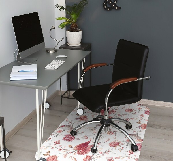 Tapis pour chaise de bureau Oiseaux rouges