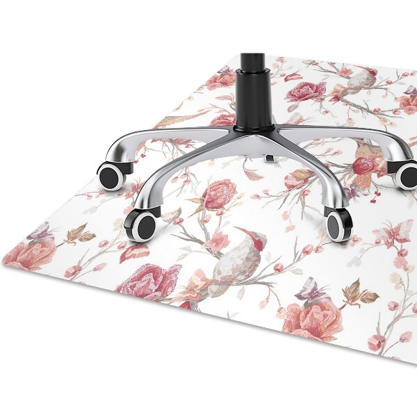 Tapis pour chaise de bureau Oiseaux rouges