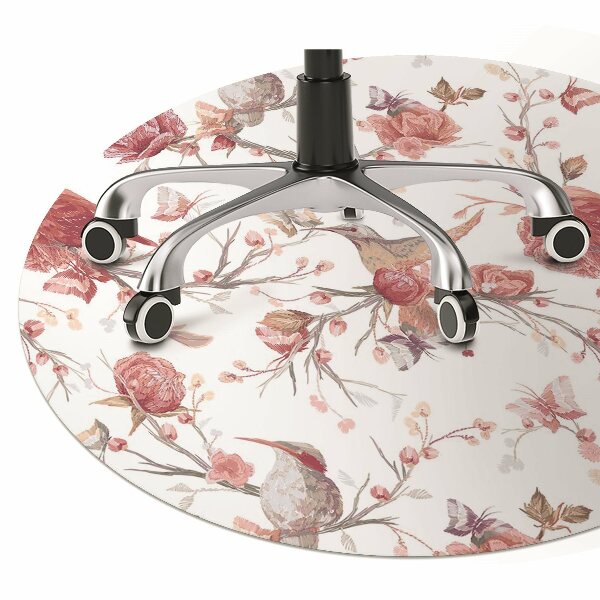 Tapis pour chaise de bureau Oiseaux rouges