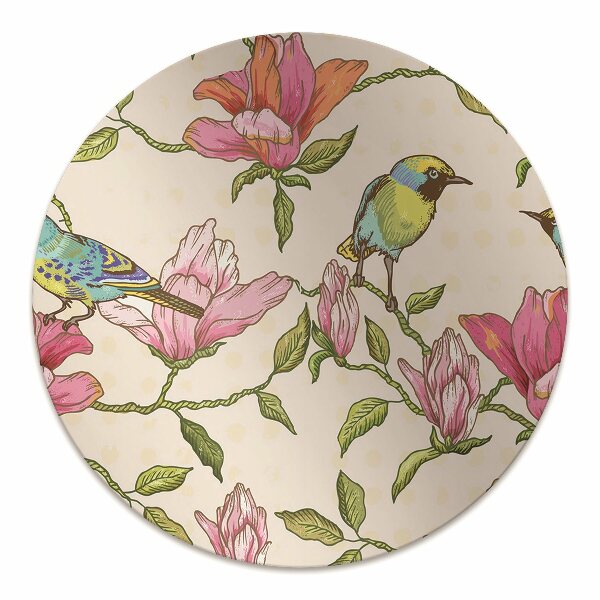 Tapis pour chaise de bureau Fleurs et oiseaux
