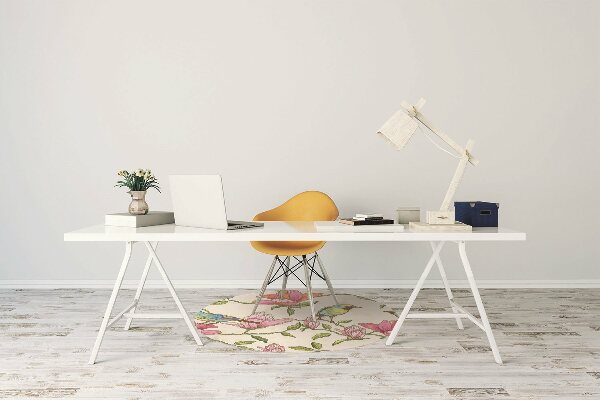 Tapis pour chaise de bureau Fleurs et oiseaux