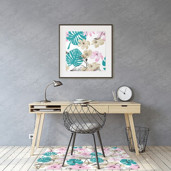 Tapis fauteuil bureau do biura Flamingos peints