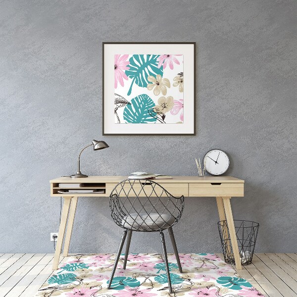 Tapis fauteuil bureau do biura Flamingos peints