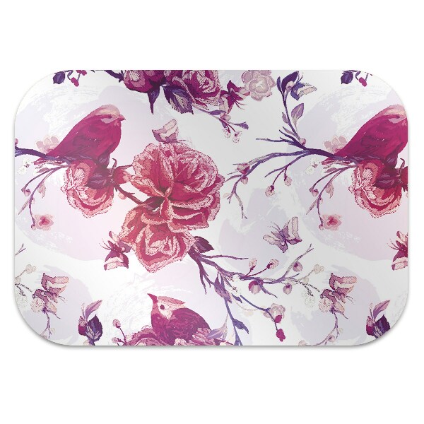 Tapis de chaise de bureau Oiseaux violettes