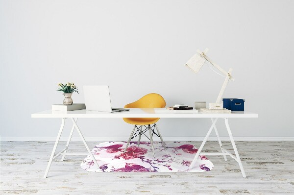 Tapis de chaise de bureau Oiseaux violettes