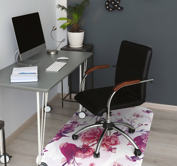 Tapis de chaise de bureau Oiseaux violettes